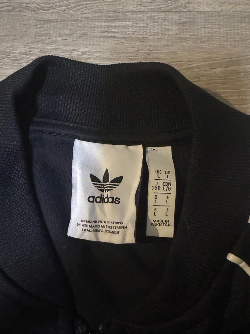 adidas Black Jacket with White Three-Stripes